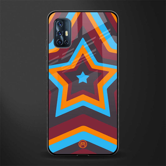 y2k red blue stars glass case for vivo v17 image
