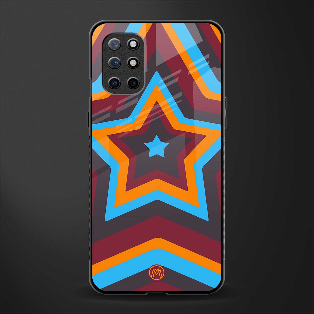 y2k red blue stars glass case for oneplus 8t image