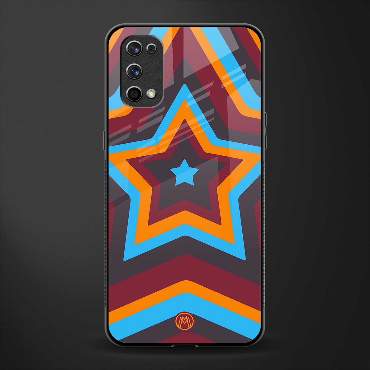 y2k red blue stars glass case for realme 7 pro image