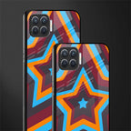 y2k red blue stars glass case for oppo f17 image-2