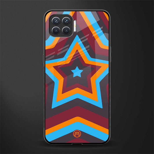 y2k red blue stars glass case for oppo f17 image