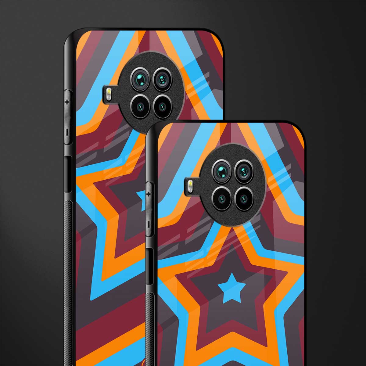 y2k red blue stars glass case for mi 10i image-2