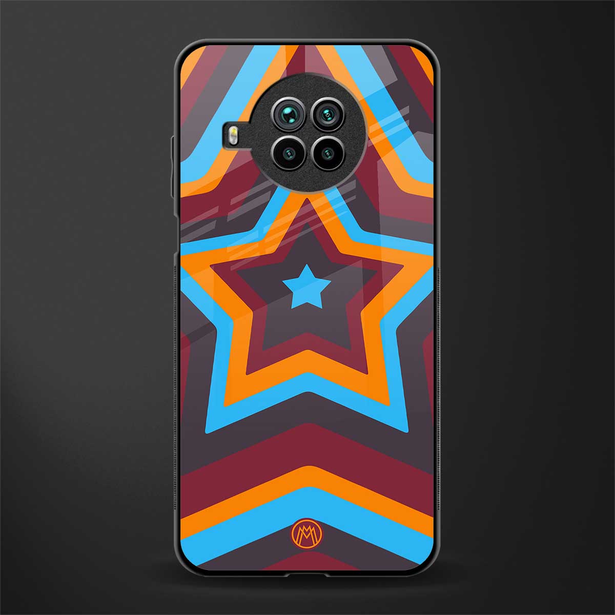 y2k red blue stars glass case for mi 10i image
