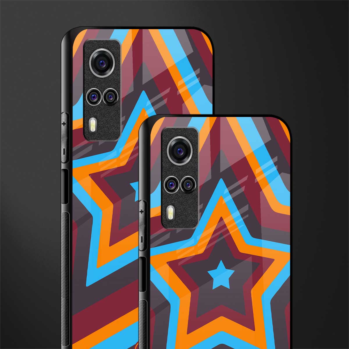 y2k red blue stars glass case for vivo y31 image-2