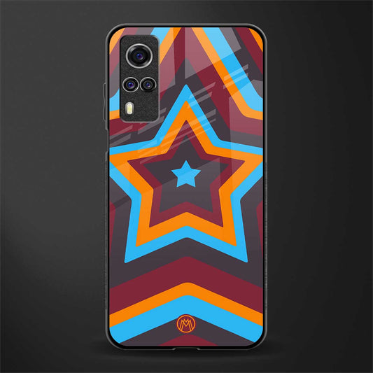 y2k red blue stars glass case for vivo y51 image