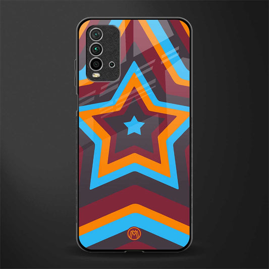 y2k red blue stars glass case for redmi 9 power image