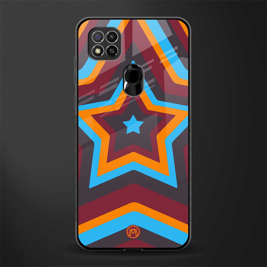 y2k red blue stars glass case for redmi 9 image