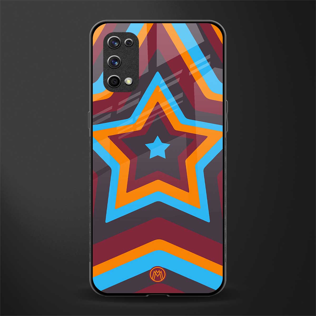 y2k red blue stars glass case for realme x7 pro image