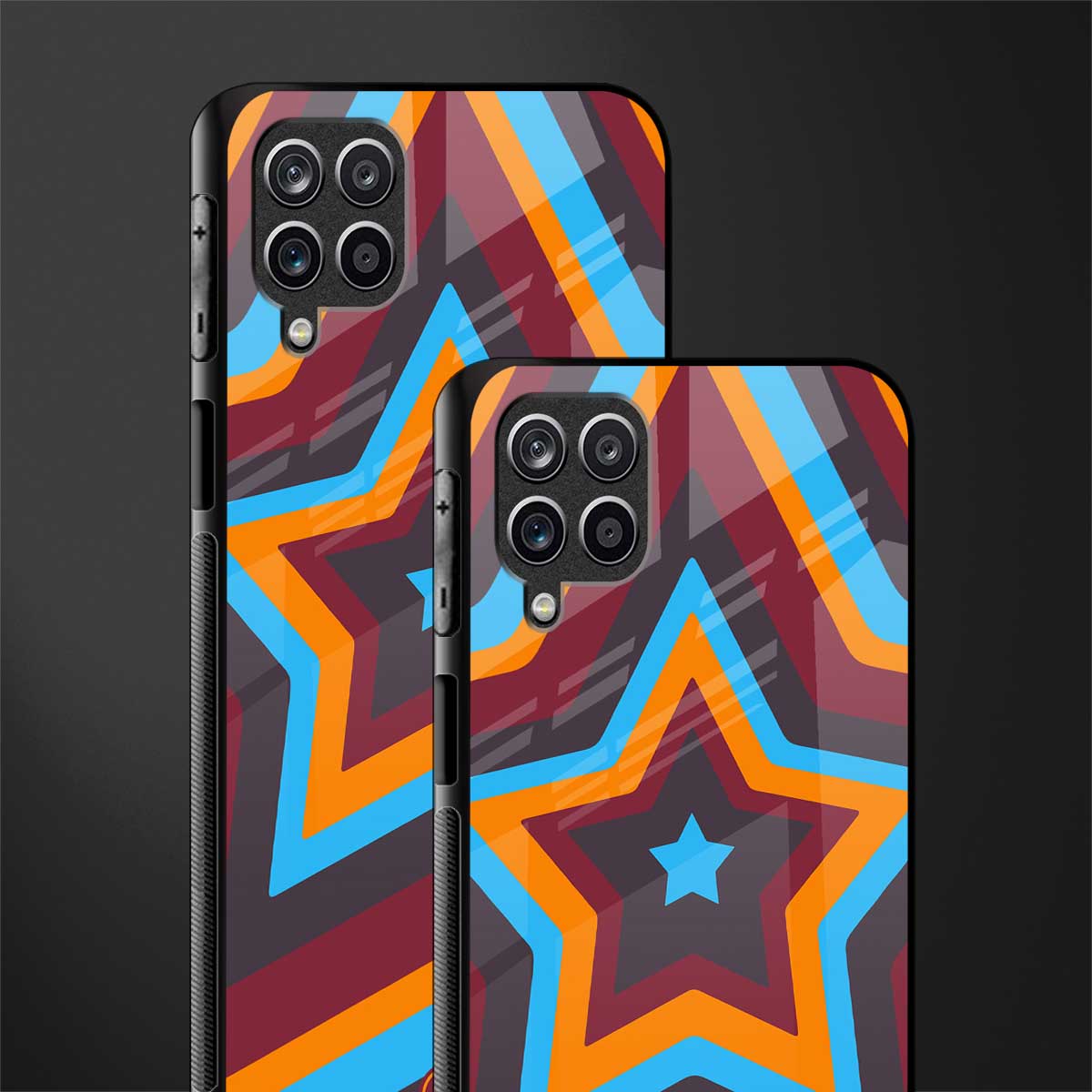 y2k red blue stars glass case for samsung galaxy m12 image-2