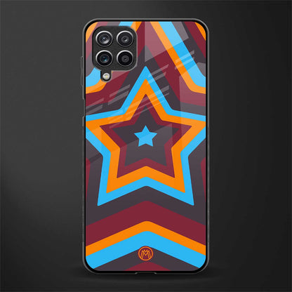 y2k red blue stars glass case for samsung galaxy m12 image