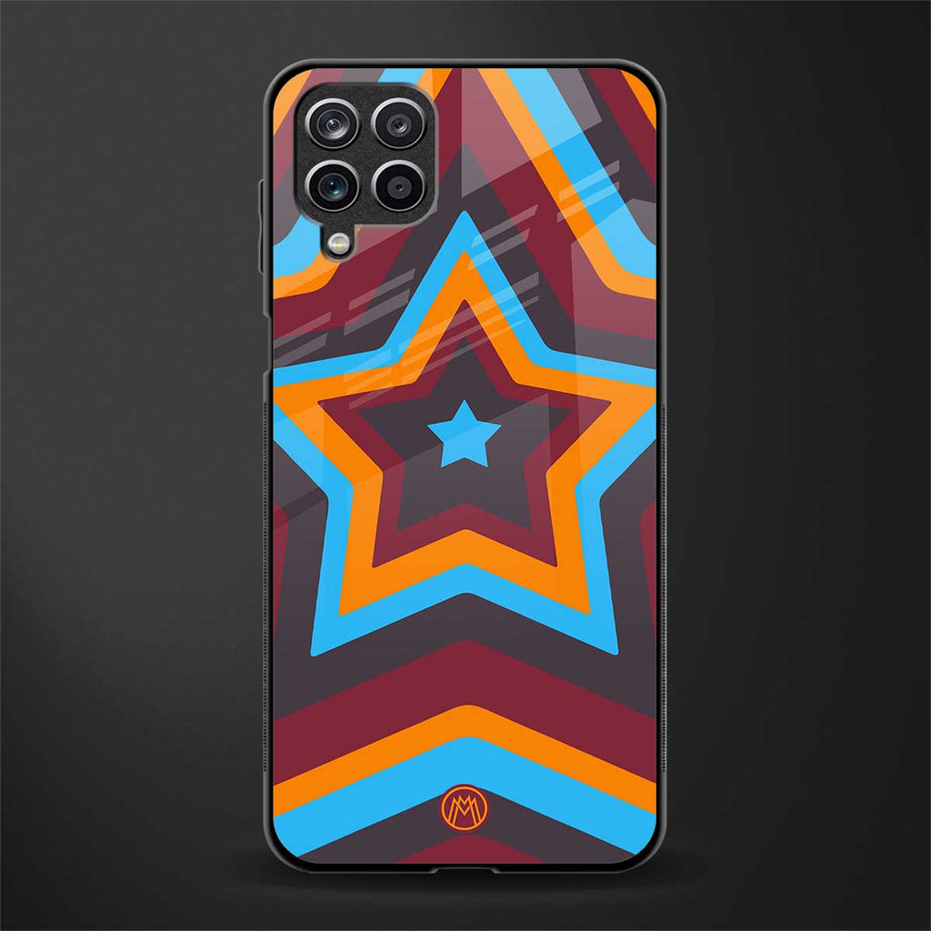 y2k red blue stars glass case for samsung galaxy a12 image
