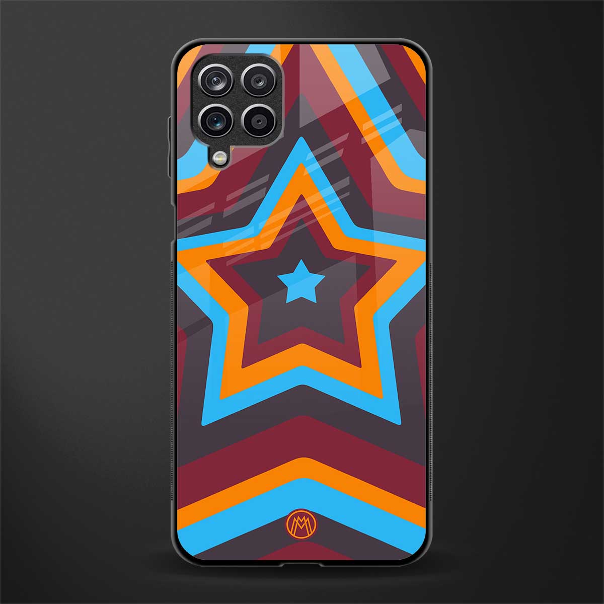 y2k red blue stars glass case for samsung galaxy a12 image