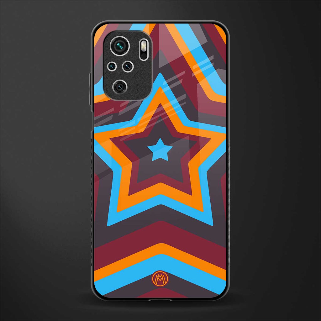 y2k red blue stars glass case for redmi note 10 image