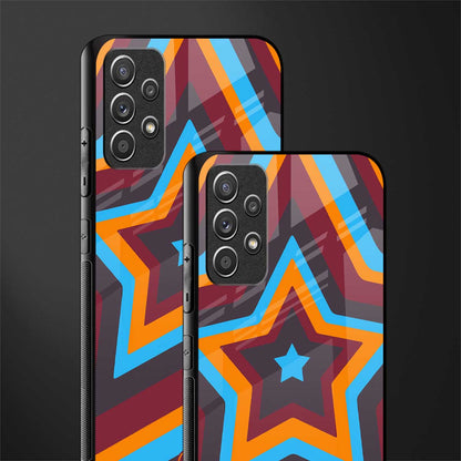 y2k red blue stars glass case for samsung galaxy a72 image-2