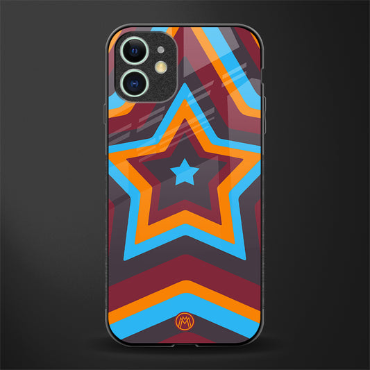 y2k red blue stars glass case for iphone 11 image