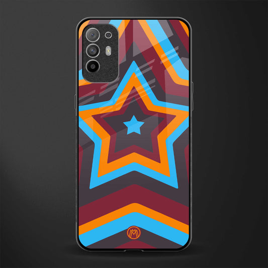 y2k red blue stars glass case for oppo f19 pro plus image