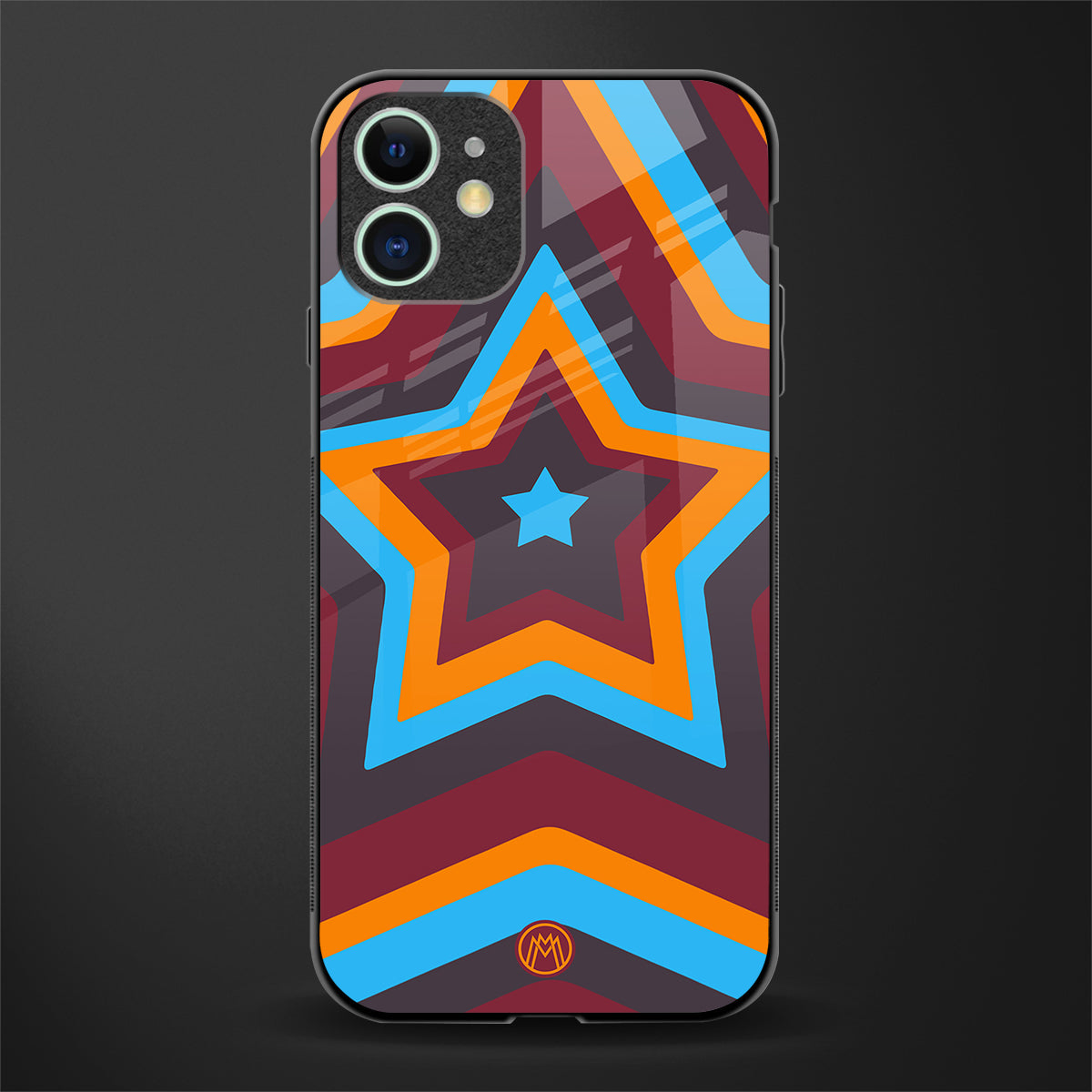 y2k red blue stars glass case for iphone 12 image