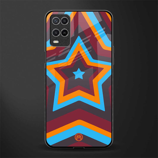 y2k red blue stars glass case for oppo a54 image