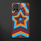 y2k red blue stars glass case for vivo y21 image