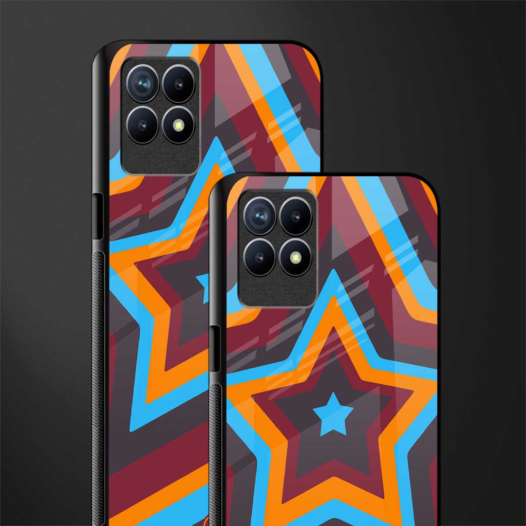 y2k red blue stars glass case for realme 8i image-2