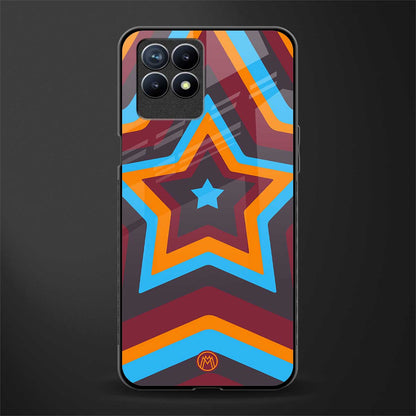 y2k red blue stars glass case for realme 8i image