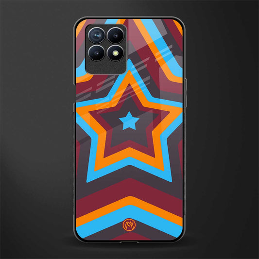 y2k red blue stars glass case for realme 8i image