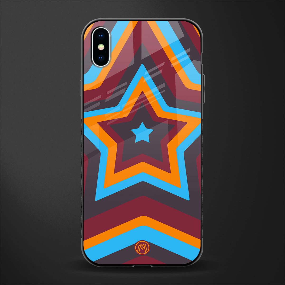 y2k red blue stars glass case for iphone xs max image