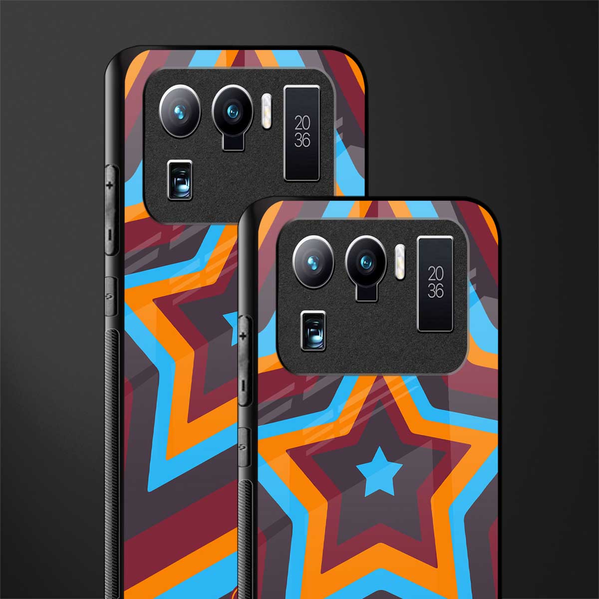 y2k red blue stars glass case for mi 11 ultra 5g image-2