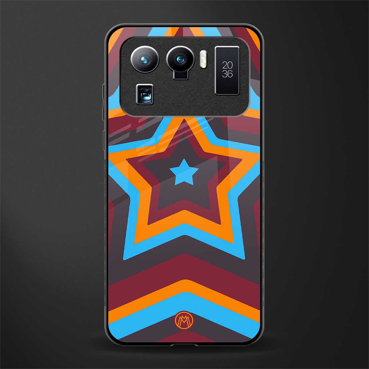 y2k red blue stars glass case for mi 11 ultra 5g image