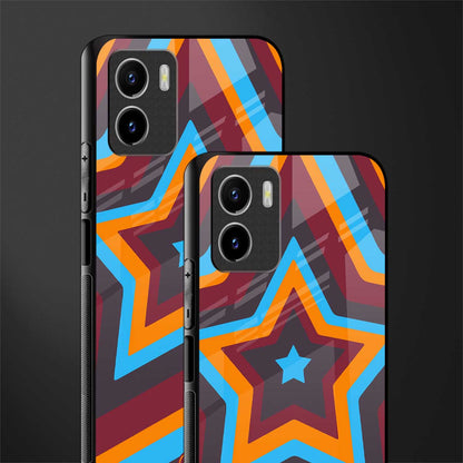 y2k red blue stars glass case for vivo y15s image-2