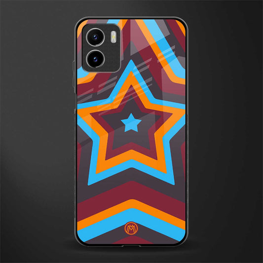 y2k red blue stars glass case for vivo y15s image