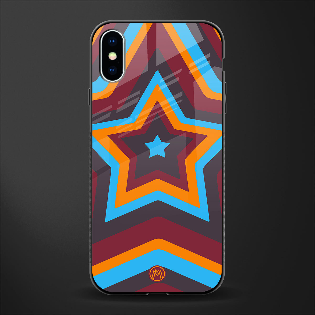 y2k red blue stars glass case for iphone xs image