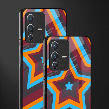y2k red blue stars glass case for vivo v23 5g image-2