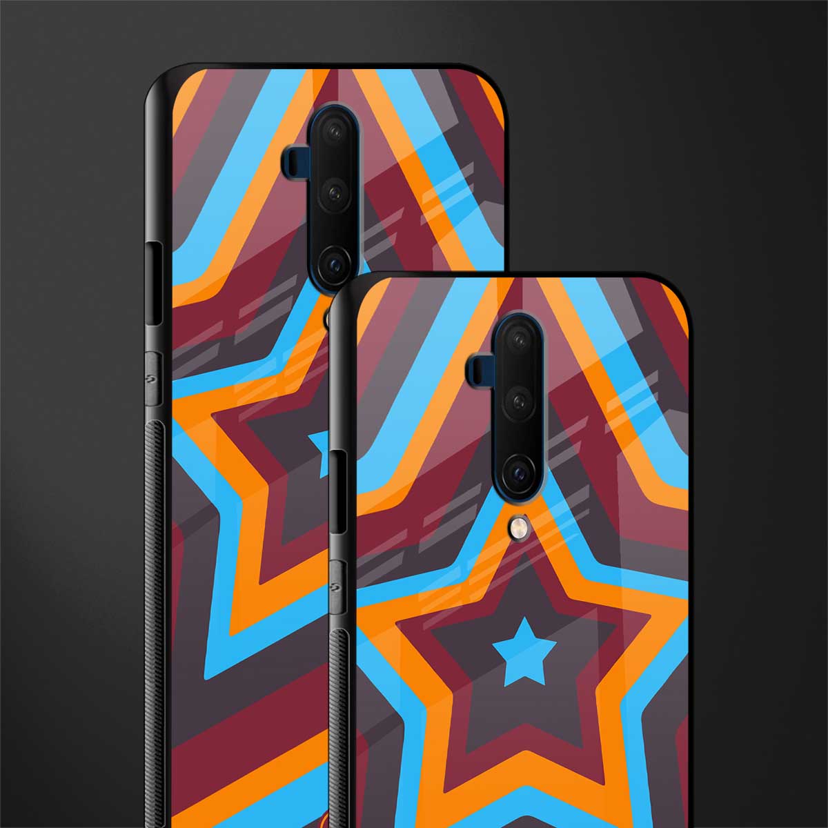 y2k red blue stars glass case for oneplus 7t pro image-2