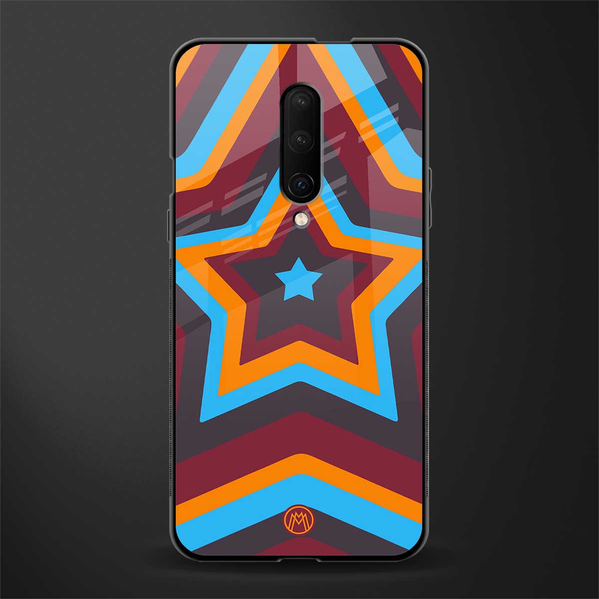 y2k red blue stars glass case for oneplus 7 pro image