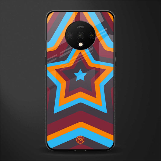 y2k red blue stars glass case for oneplus 7t image