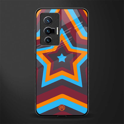 y2k red blue stars glass case for vivo x70 image
