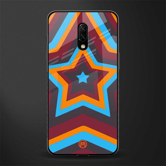 y2k red blue stars glass case for oneplus 7 image