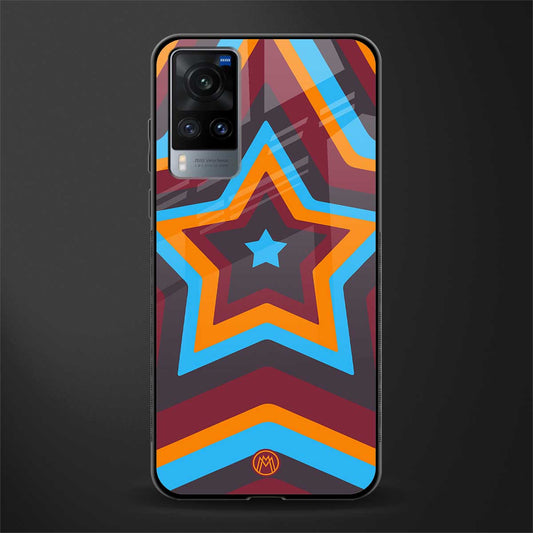y2k red blue stars glass case for vivo x60 image
