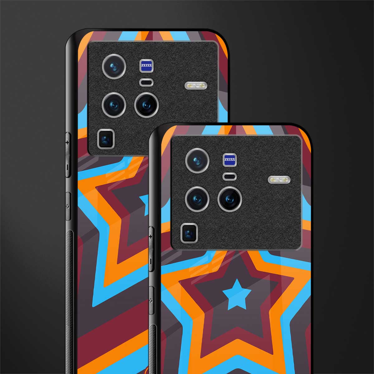 y2k red blue stars glass case for vivo x80 pro 5g image-2