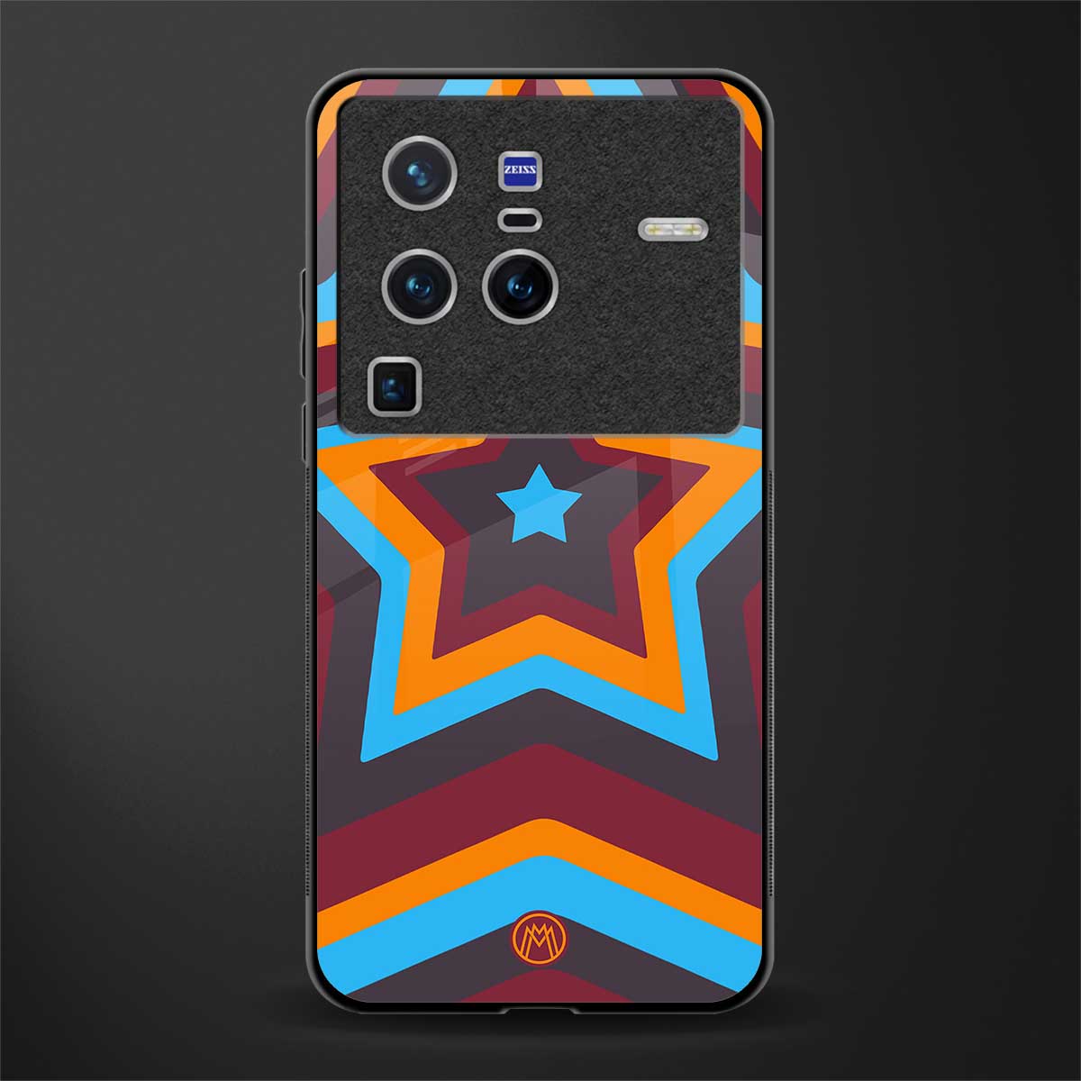 y2k red blue stars glass case for vivo x80 pro 5g image