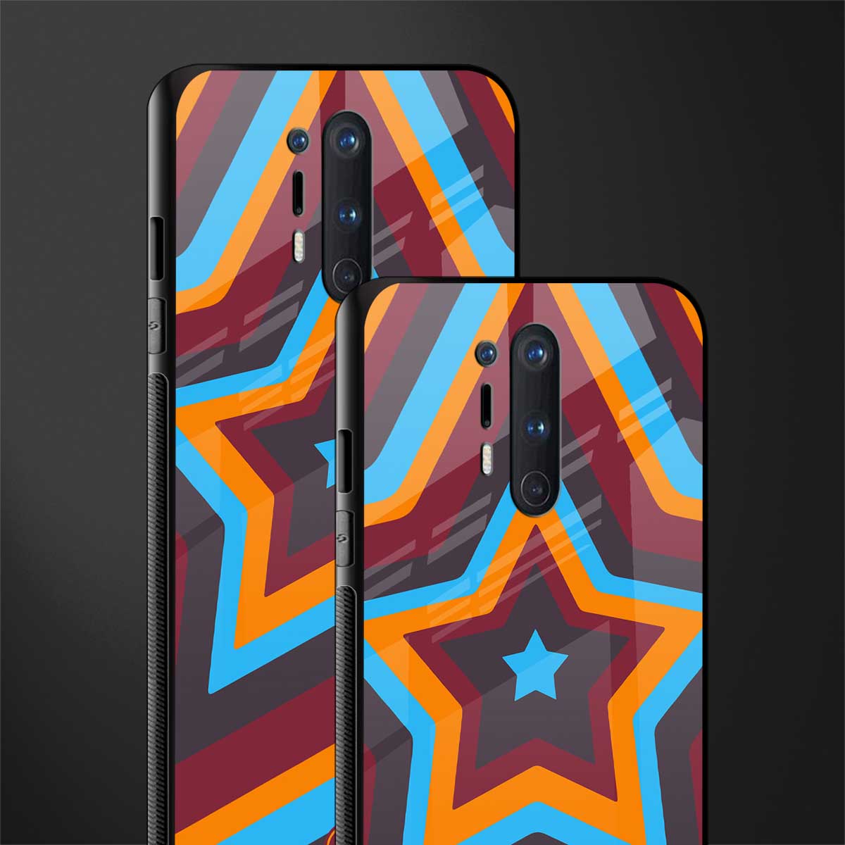 y2k red blue stars glass case for oneplus 8 pro image-2