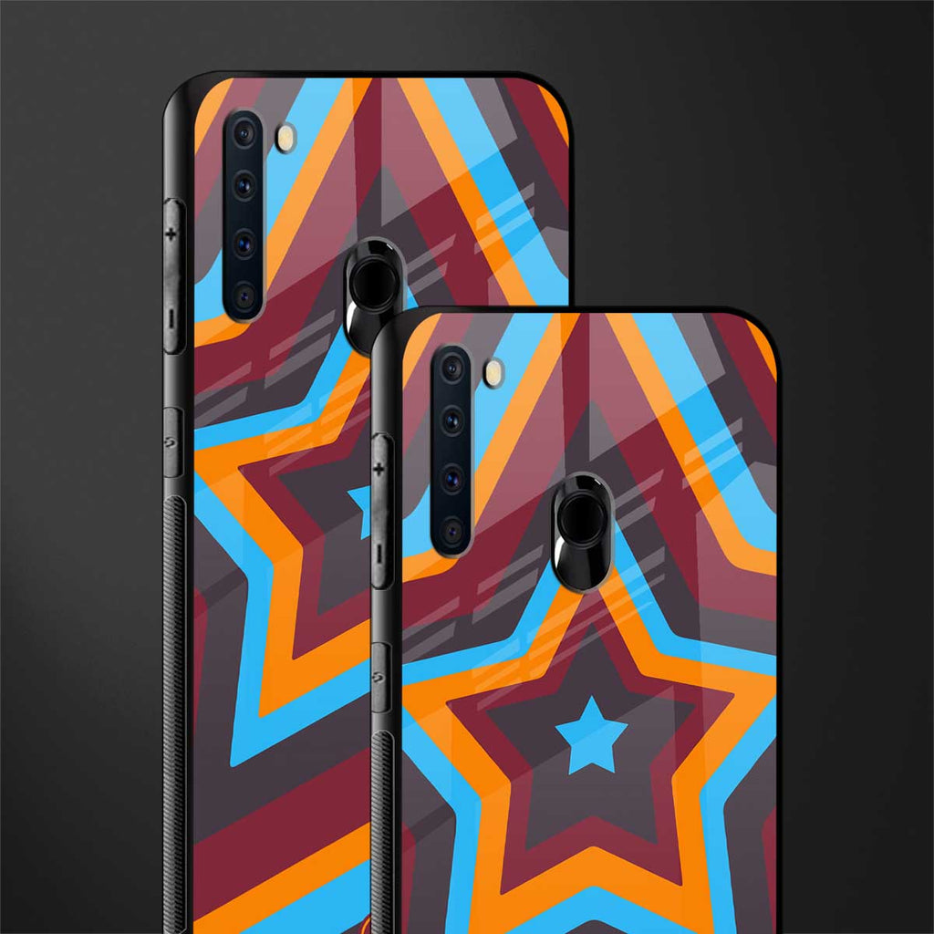 y2k red blue stars glass case for samsung a21 image-2
