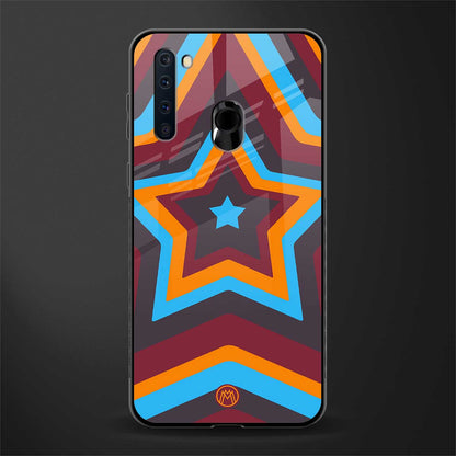 y2k red blue stars glass case for samsung a21 image