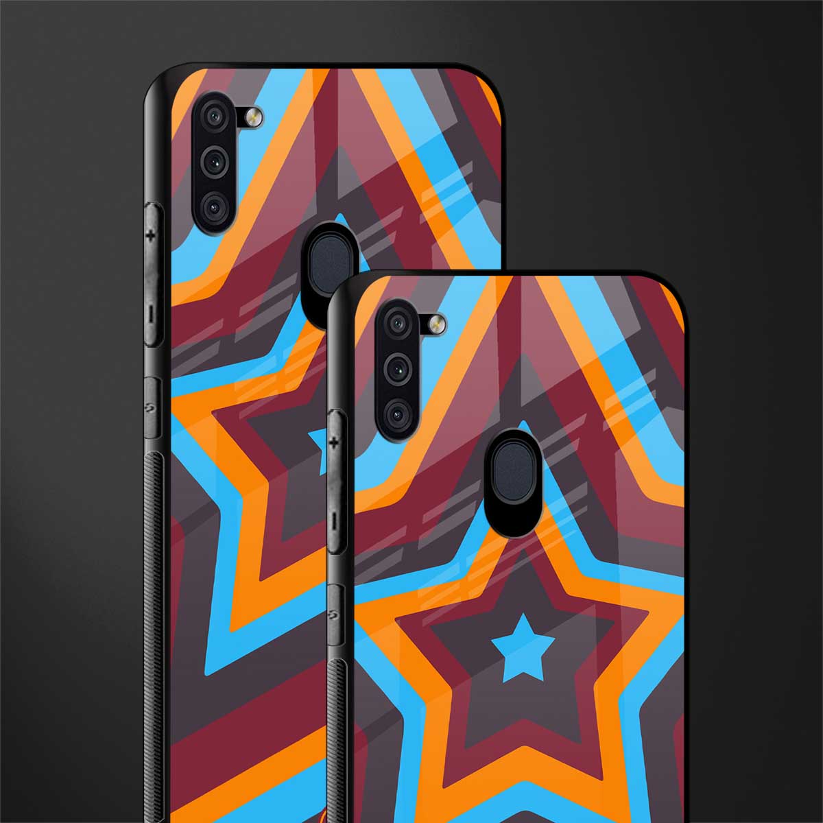 y2k red blue stars glass case for samsung galaxy m11 image-2