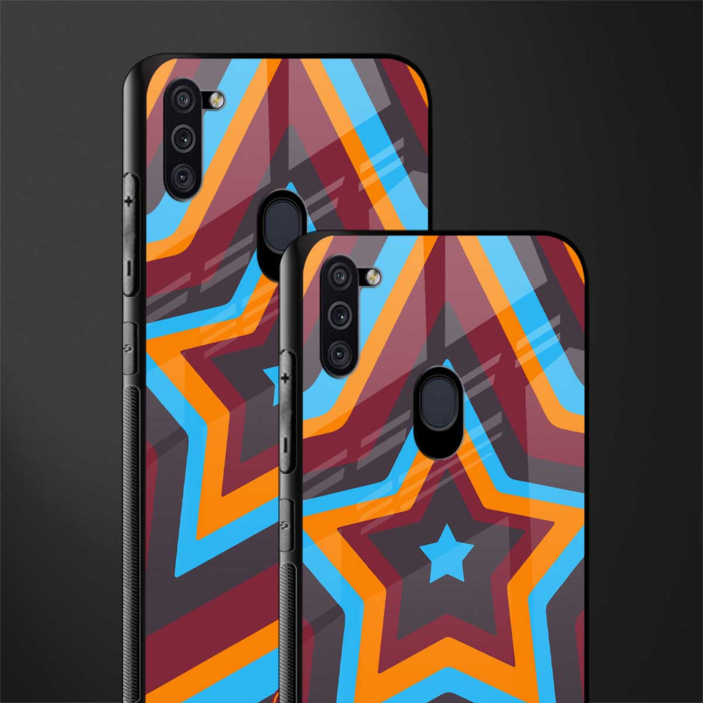 y2k red blue stars glass case for samsung a11 image-2