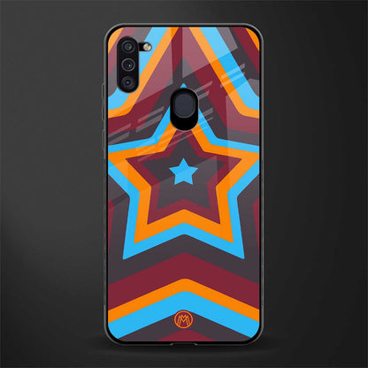 y2k red blue stars glass case for samsung galaxy m11 image