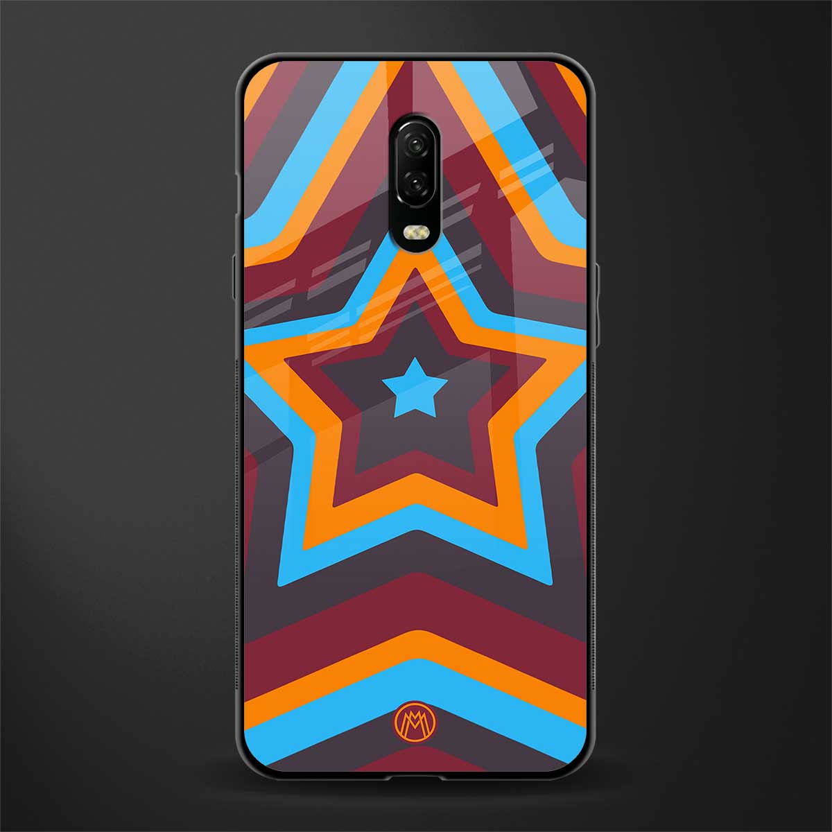 y2k red blue stars glass case for oneplus 6t image