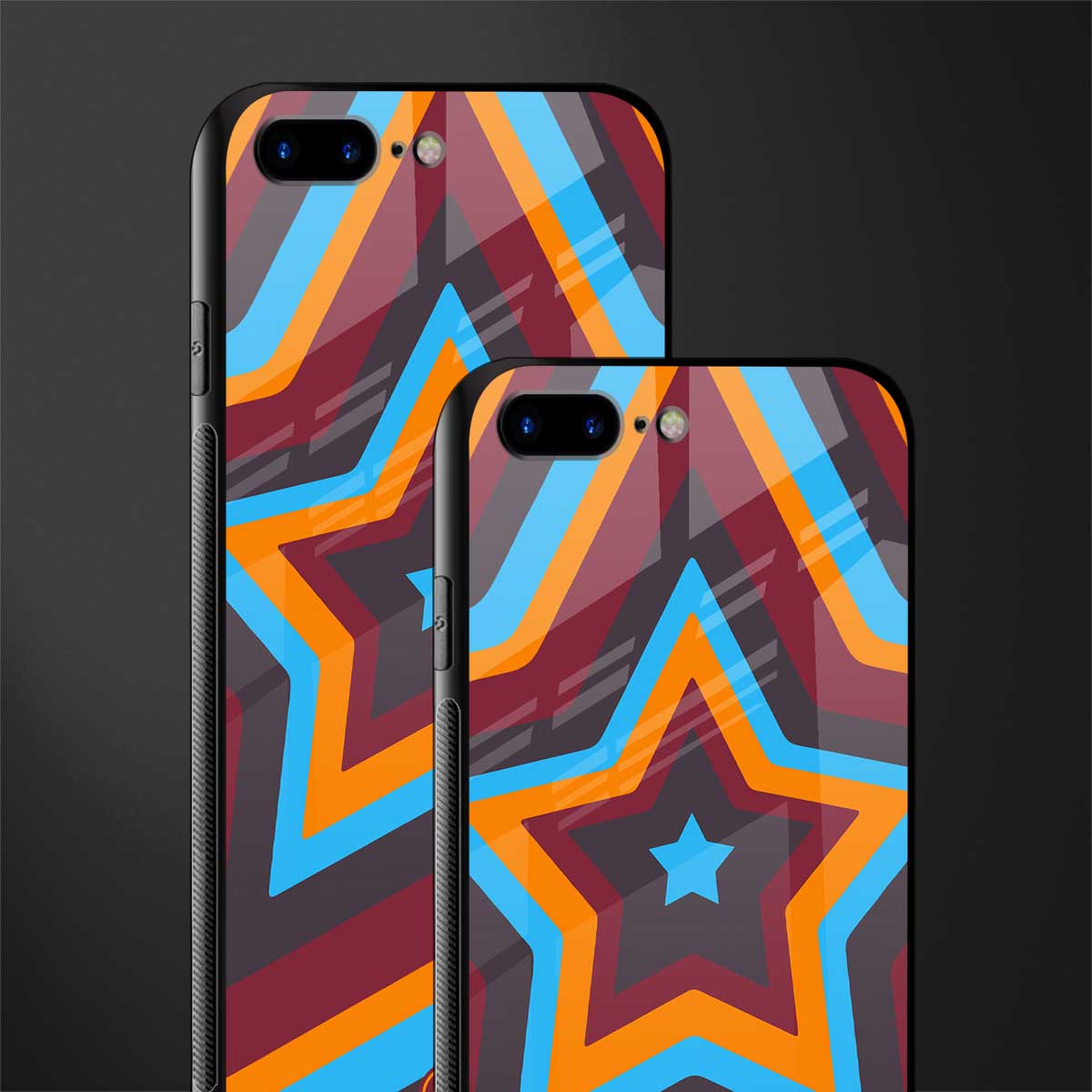 y2k red blue stars glass case for iphone 8 plus image-2