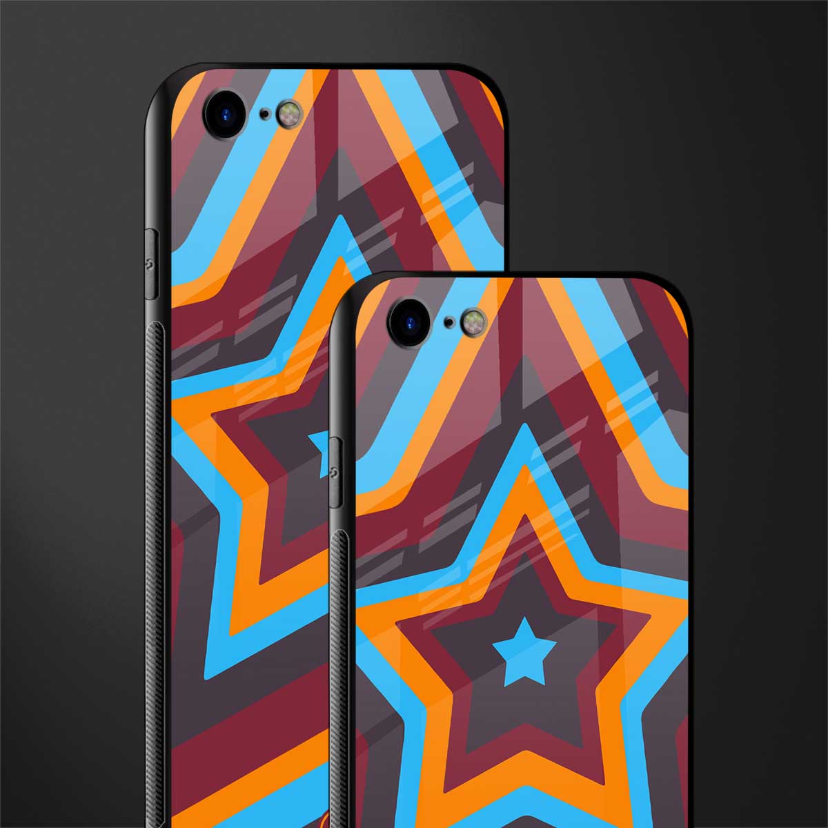 y2k red blue stars glass case for iphone 8 image-2